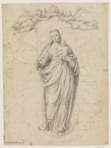 Mary with the Child Standing on the Moon by Christoph Schwarz