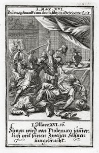 Simon and His Two Sons Get Killed by Ptolemy. 1 Maccabees 14:16 by Christoph Weigel