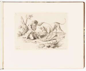 Plate 2, Le Corps de Chasse (The Hunting Horn), Monkey Antics or Different Actions of Human Life Represented by Monkeys by Christophe Huet