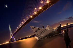 Moonlit Paper Boat Journey