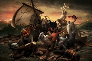 Raft of Halloween Monsters by Christophe Kiciak