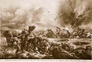 A Bavarian Battery Caught by British Gun Fire While Limbering-Up South of the Bapaume Road by Christopher Clark
