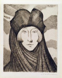 Edith Sitwell (1887-1964) by Christopher Richard Wynne Nevinson