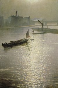 From Waterloo Bridge: Sun Bursting through Fog, c.1924