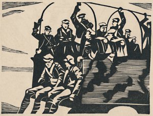 Lorry-Jumpers, 1919 by Christopher Richard Wynne Nevinson