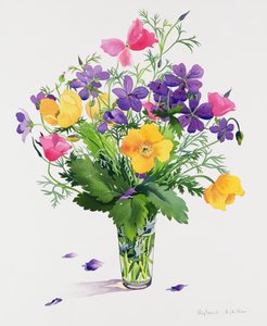 Poppies and Geraniums by Christopher Ryland