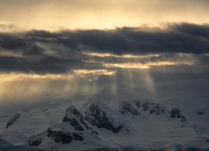 Golden Rays Over Mountains
