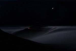 Misty Night Mountain Road