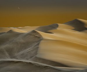 Serene Desert Moonrise