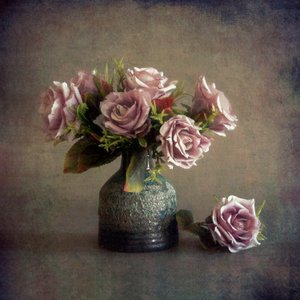 Vintage Roses Still Life by Cicek Kiral