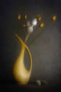 Yellow Vase Still Life by Cicek Kiral