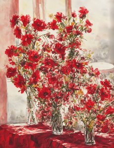 Vibrant Red Blooms by Cicero Spin