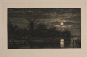 Moonlit Evening at Tubæk by Cilius Johannes Konrad Andersen