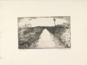 Landscape with Canal by Cino Bozzetti