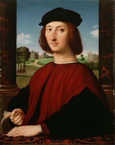 Portrait of a Young Man in Red by Circle of Raphael