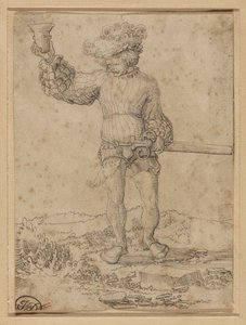 Mercenary Soldier in a Landscape by Circle of Wolf Huber