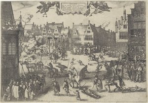 Execution of the Conspirators of the Gunpowder Plot, 1606 by Claes Jansz. Visscher (II)