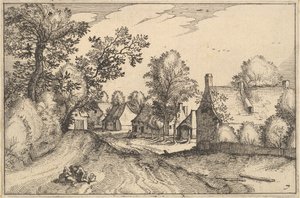A Village Road by Claes Jansz Visscher