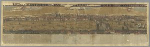 View of the River Thames, with London Bridge, Londinium Florentissima Britanniae urbs emporiumque toto orbe celeberrimum. London by Claes Jansz Visscher