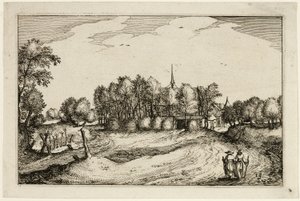 A Convent, plate thirteen after Pictures of Farms, Country Houses and Rustic Villages by Claes Jansz. Visscher II