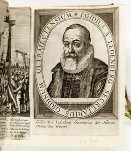 An album of Dutch political prints and pamphlets dealing with Prince Maurits of Orange and Johan van Oldenbarnevelt by Claes Jansz. Visscher II