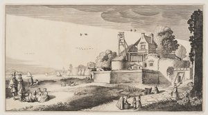 Bleaching-Field in Front of a Fort on a River, from Landscapes