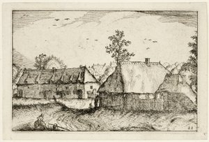 Large Sheds, plate 21 after Pictures of Farms, Country Houses and Rustic Villages by Claes Jansz. Visscher II