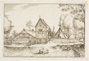 Large Walled Farm, plate 23 after Pictures of Farms, Country Houses and Rustic Villages by Claes Jansz. Visscher II