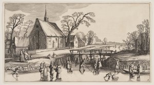 Winter Landscape, from Landscapes (Pleasant Landscapes) by Claes Jansz. Visscher II