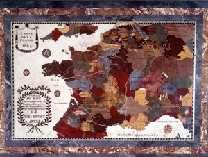 17th Century Map of France with Decoupage of Different Regions by Claude Antoine Couplet