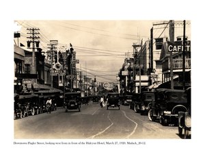 Flagler Street, Looking West from in Front of the Halcyon Hotel, 27 March, 1920 by Claude C. Matlack