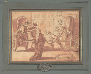 The Scene of the Two Carriages by Claude Gillot