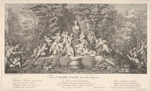 The festival of Diana, interrupted by satyrs, ca. 1786 by Claude Gillot