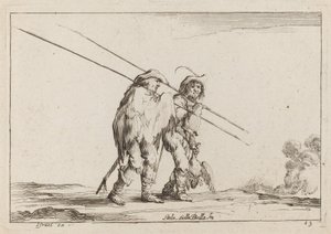 Two Pikemen Traveling on Foot by Claude Goyrand after Stefano Della Bella