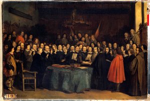 The Peace of Westphalia, the Swearing-In After the Ratification of Peace Between the Spaniards and the Dutch, at the Munster City Hall on May 15, 1648 by Claude Jacquand