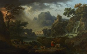 A Mountain Landscape with an Approaching Storm by Claude Joseph Vernet