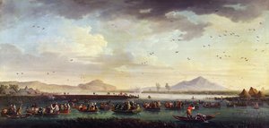 Charles III of Bourbon, King of Spain and of the Kingdom of Two-Sicilies Duck Hunting at the Patria Lake in 1746 by Claude Joseph Vernet