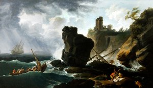 Classical Italian Coast Scene by Claude Joseph Vernet