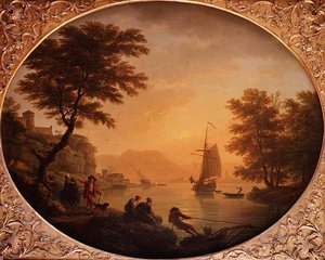 Day - An Italianate Rocky Inlet with Fisherfolk by Claude Joseph Vernet