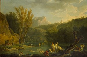 River Scene with Bathers, 1768-1770