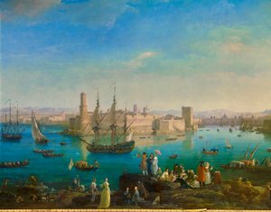 The Entry of the Port of Marseille in 1754 (detail)