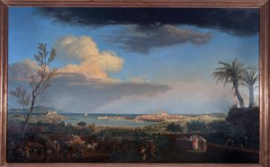 The port of Antibes in Provence seen from the coast of the earth by Claude Joseph Vernet