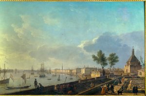 The Port of Bordeaux with the Ramparts by Claude Joseph Vernet