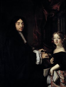 Portrait of the organist Charles Couperin with the daughter of the painter