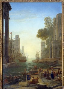 Landscape with the Boat of Saint Paula Romana at Ostia. Saint Paula Leaves Her Children to Travel to the Holy Land