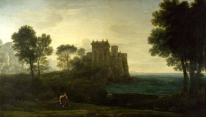 Landscape with Psyche outside the Palace of Cupid or the Enchanted Castle by Claude Lorrain