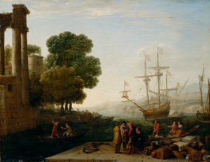A Seaport at Sunset by Claude Lorrain