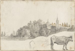 A View Outside the Piazza del Popolo in Rome by Claude Lorrain
