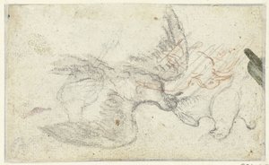 Three Sketches of a Bird by Claude Lorrain