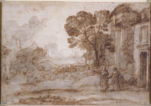 Landscape with Abraham Expelling Hagar and Ishmael by Claude Lorrain